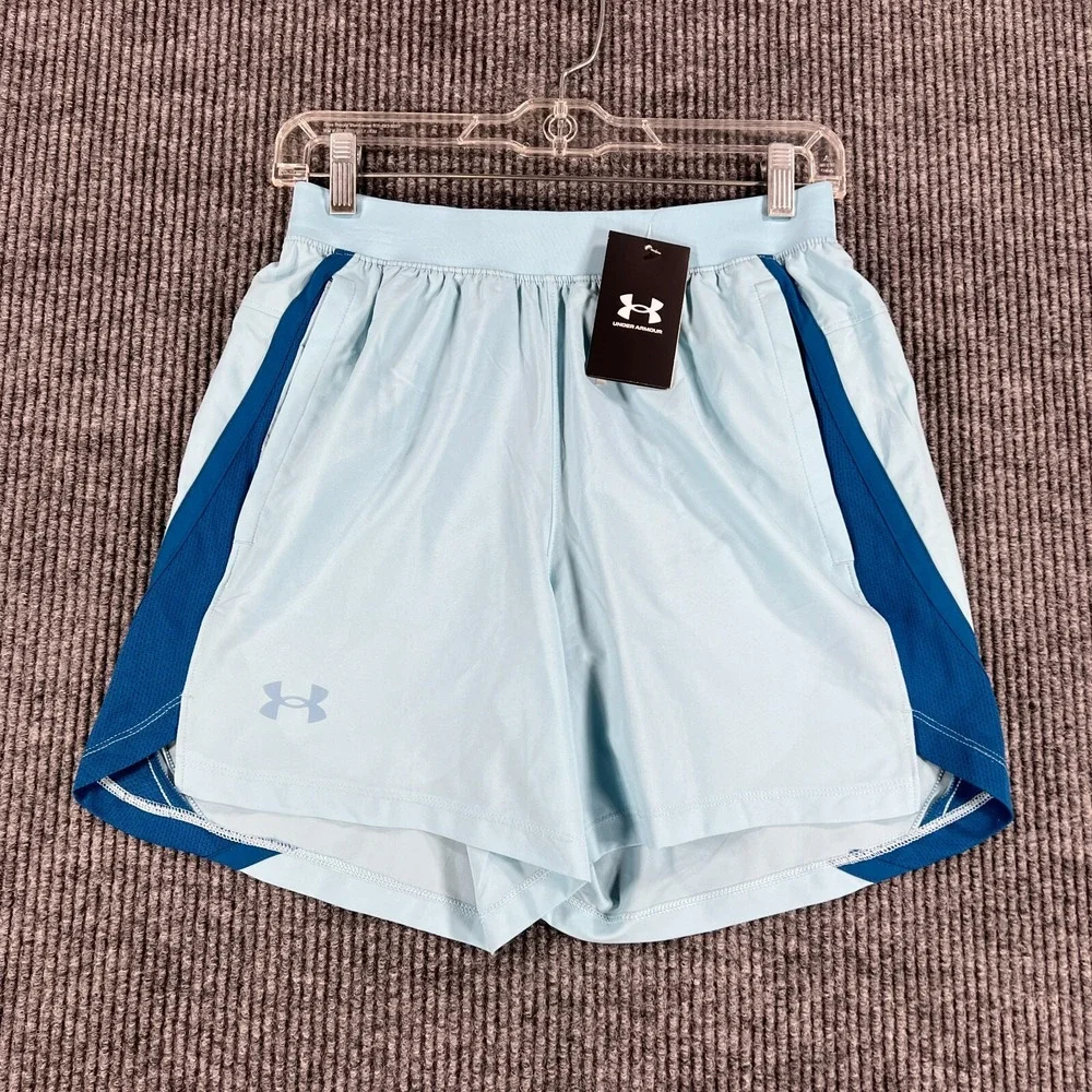 Under Armour Shorts Mens Small Fitted Blue Lined Active Gym Run Lift Casual New